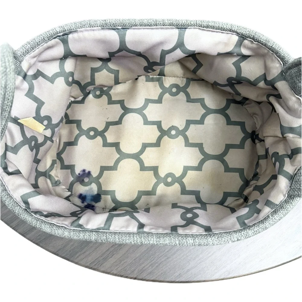 TM Designs Gray Fabric Wire-Rimmed Basket